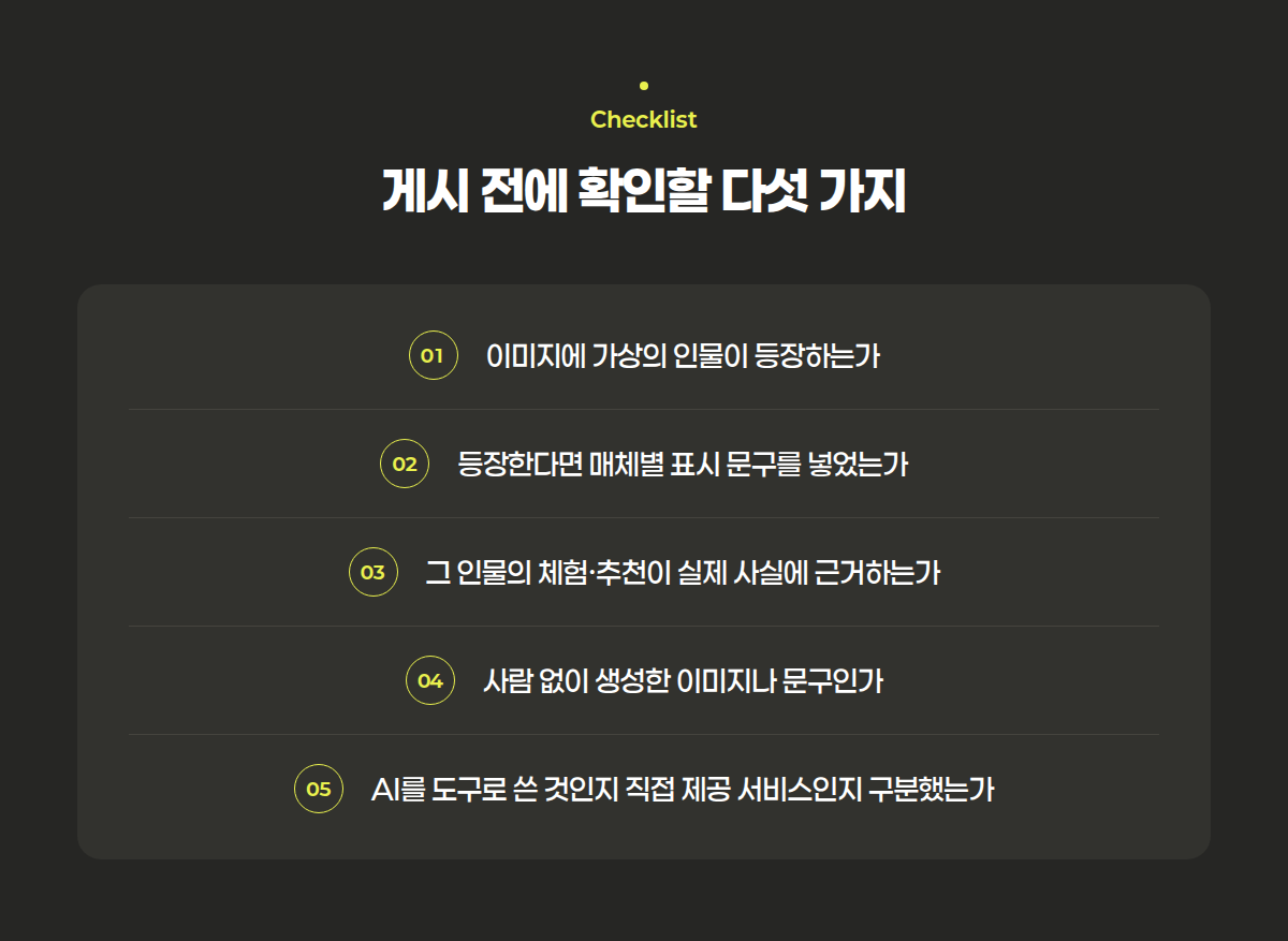 AI 의료광고 표시 의무 점검 항목